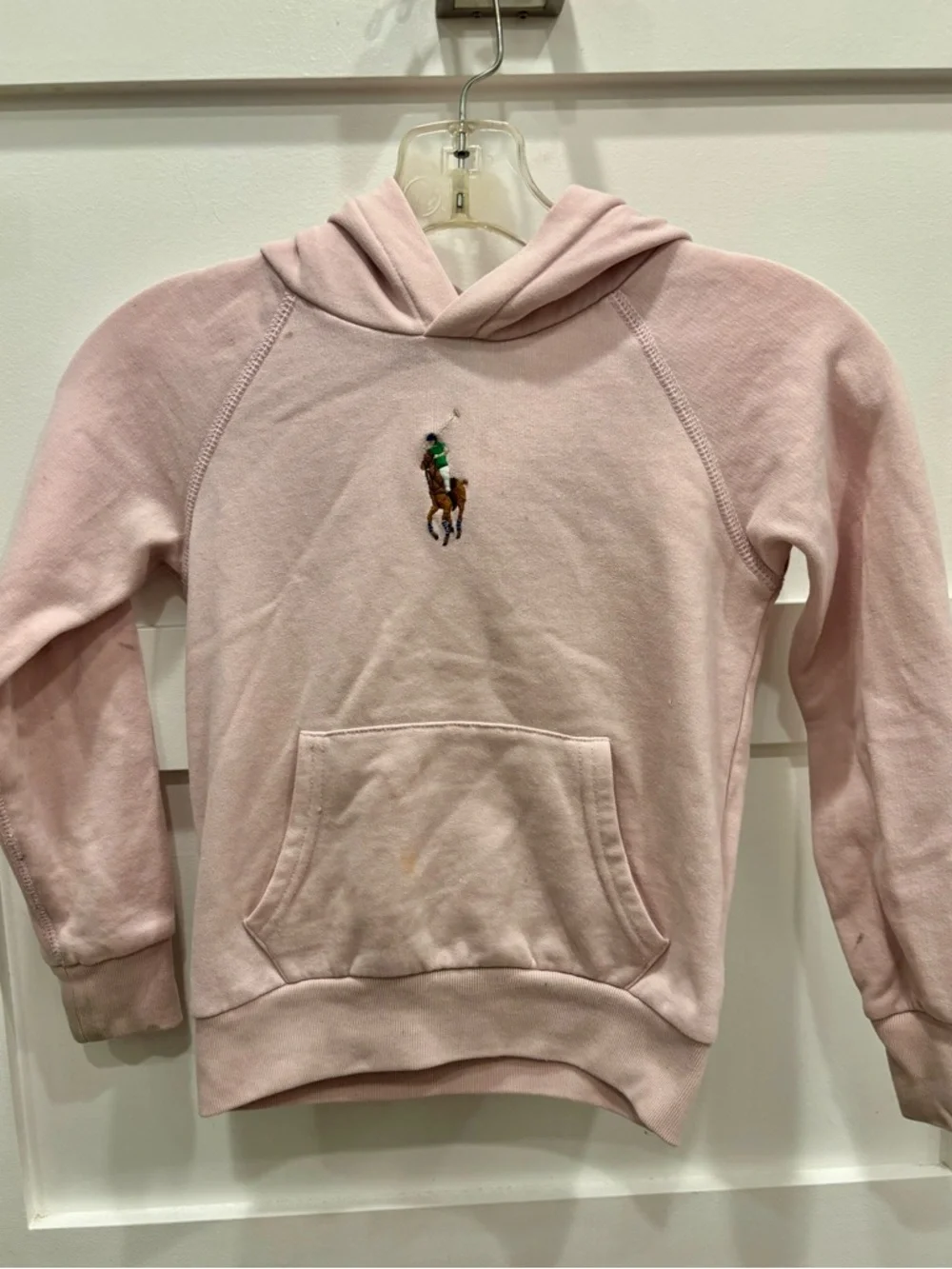 Ralph Lauren Light Pink Embroidered Pony Hoodie